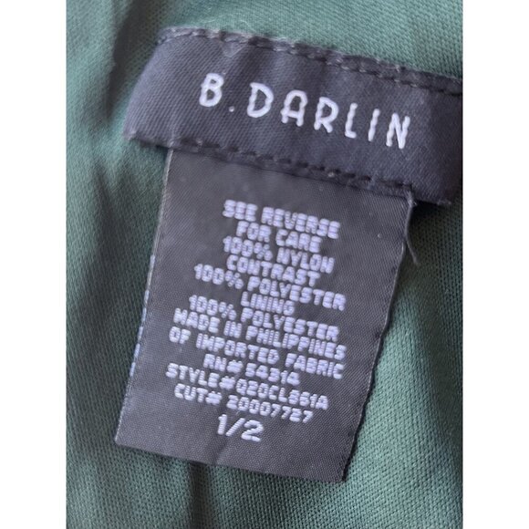 B. Darlin Fit & Flare Dark Green Sequin Lace Dress 1/2 - Picture 3 of 3